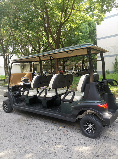 高端社区中的电动高尔夫球车