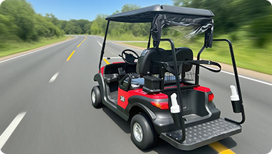 红色高尔夫球车