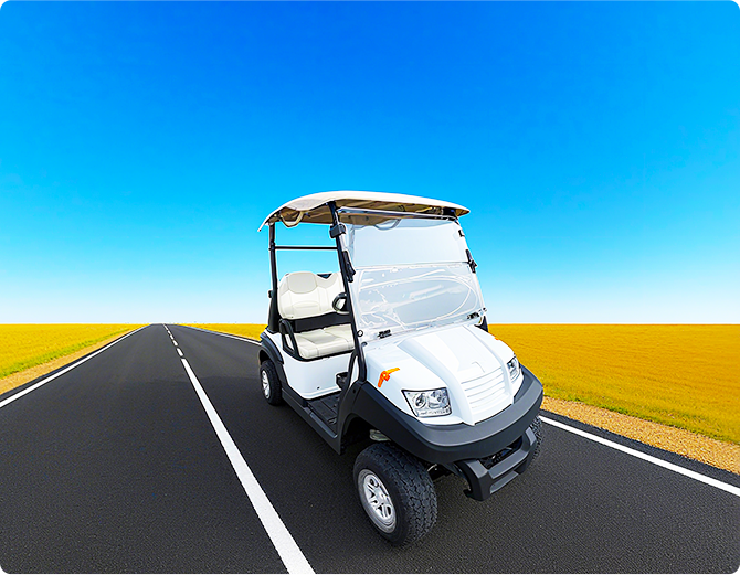 白色电动高尔夫球车展示舒适与耐用